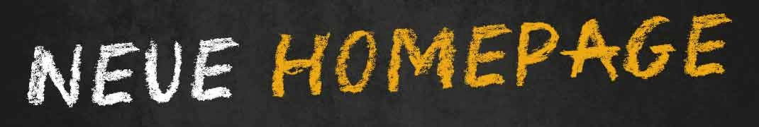 Header Homepage Grafik mit Aufschrift Neue Homepage