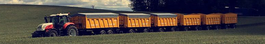 Brantner Kipper Gespann Bild eines Steyr Traktors mit einem Kippergespann